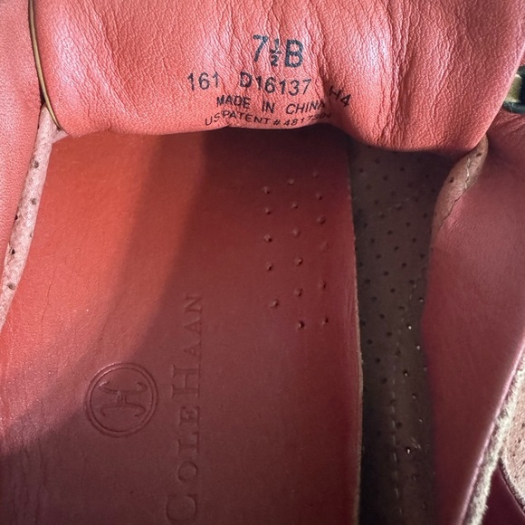 Cole Haan Orange Perforated Air Oxford Sneakers - Picture 2 of 4